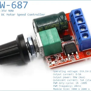 5A 90W HW-687 PWM 12V DC Motor hız kontrolörü modülü DC-DC 4.5V-35V ayarlanabilir hız regülatörü kontrol regülatörü anahtarı 24V
